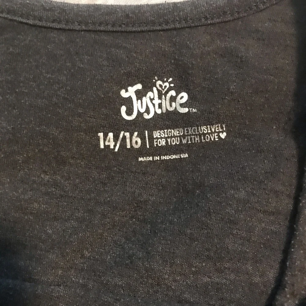 Justice Girl’s Dark Gray Gold Distressed Size L